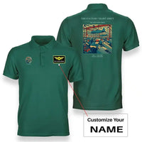 Thumbnail for VINTAGE G4502 - The Factory Night Shift - Double-Side Polo T-Shirt design on green+name
