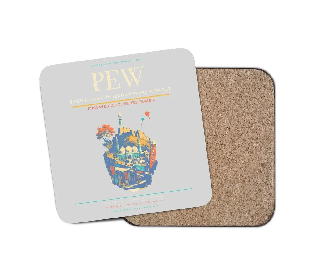 Bacha Khan International Airport PEW Coaster 1-Piece - Light Gray