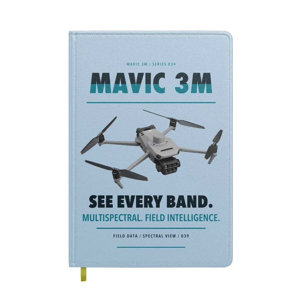 DJI Mavic 3 Multispectral design on light blue notebook