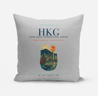 Thumbnail for Hong Kong International Airport (HKG) design on light gray pillow
