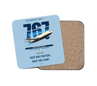 Thumbnail for Boeing 767-300F design on light blue 1 piece coaster