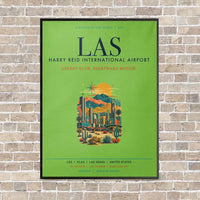 Thumbnail for Harry Reid International Airport Las Vegas LAS vertical canvas print - framed - light green background