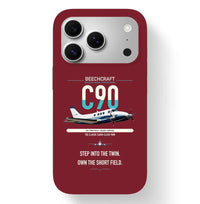 Thumbnail for Beechcraft King Air C90 design on dark red magsafe iphone case, for iPhone 17 Pro