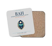 Thumbnail for Bahrain International Airport (BAH) design on light gray 1 piece coaster