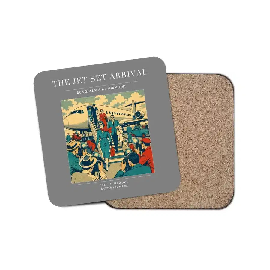 The Jet Set Arrival - Designed Coasters design on gray 1-piece