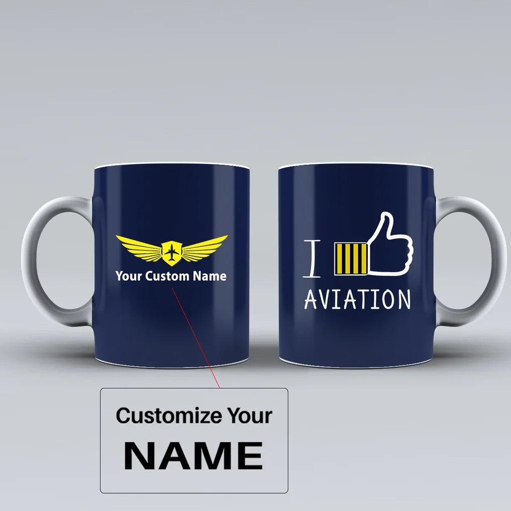 Customisable I Like Aviation Mug - view 5