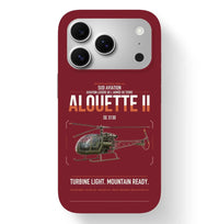 Thumbnail for Sud Aviation SE 3130 Alouette II design on dark red magsafe iphone case, for iPhone 17 Pro