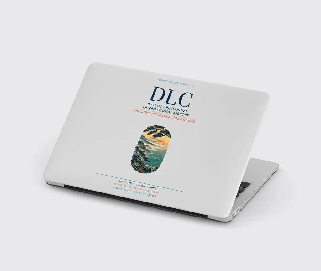 Dalian Zhoushuizi International Airport (DLC) design on light gray MacBook case