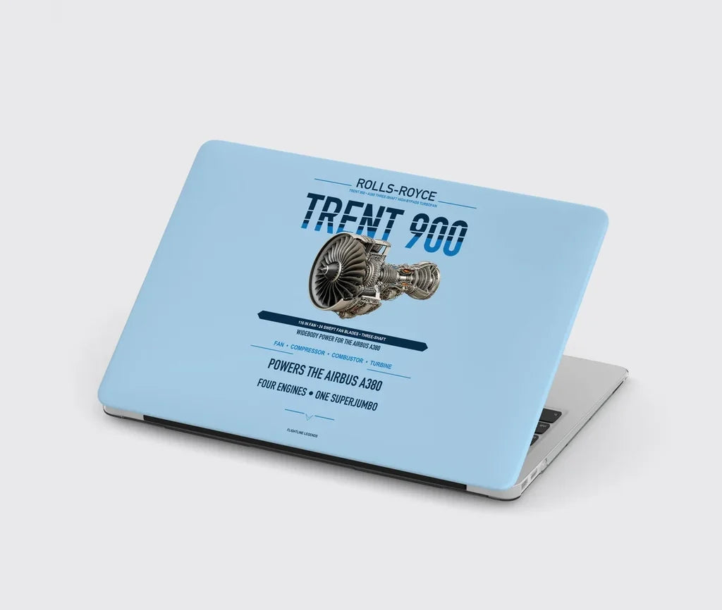 TRENT 900 design on light blue MacBook case