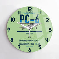 Thumbnail for Pilatus PC-6 Porter design on light green no frame wall clock