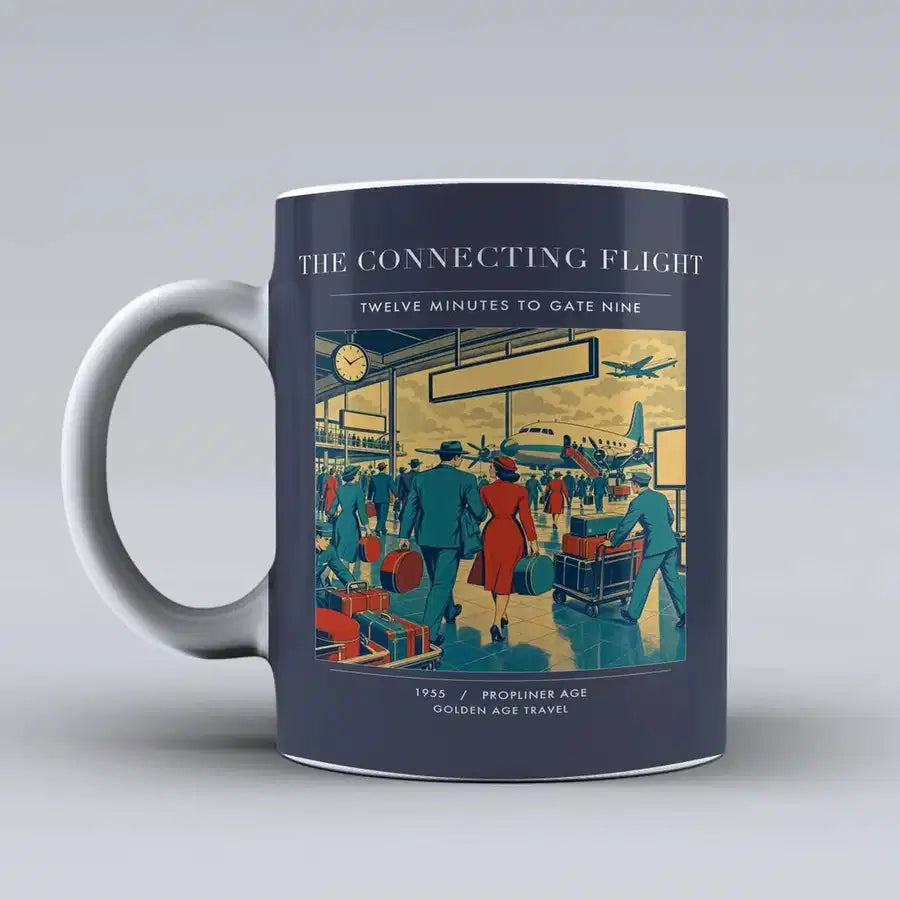 VINTAGE G4088 - The Connecting Flight - Ceramic Mug design on darkblue