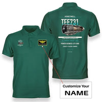 Thumbnail for TFE731 design on green polo with custom name badge