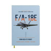 Thumbnail for F-A-18E Super Hornet Block III From Deck To Target design on light blue notebook