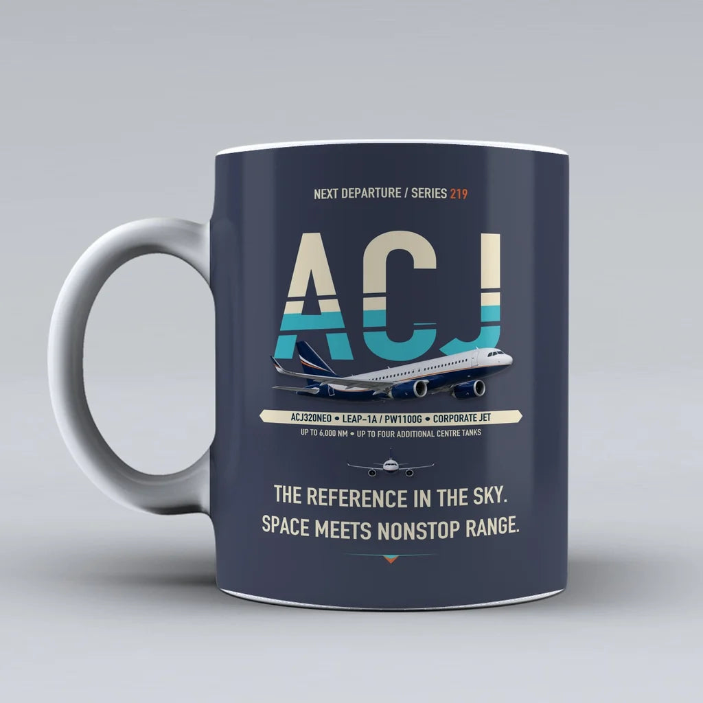 ACJ320neo Mug design on dark blue airbus