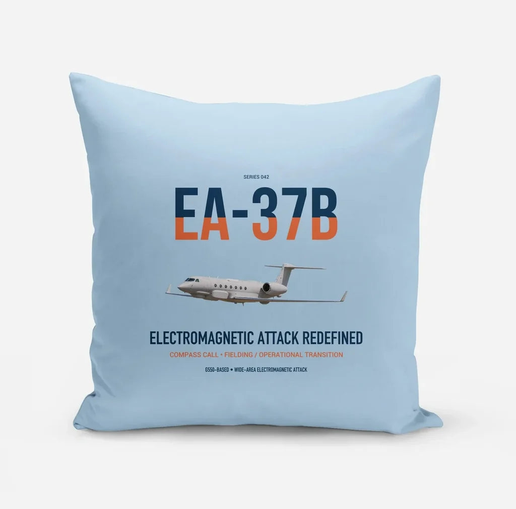 EA-37B Compass Call design on light blue pillow