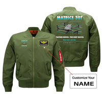 Thumbnail for DJI Matrice 30T design on green bomber with custom name badge