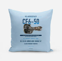 Thumbnail for CF6-50 design on light blue pillow