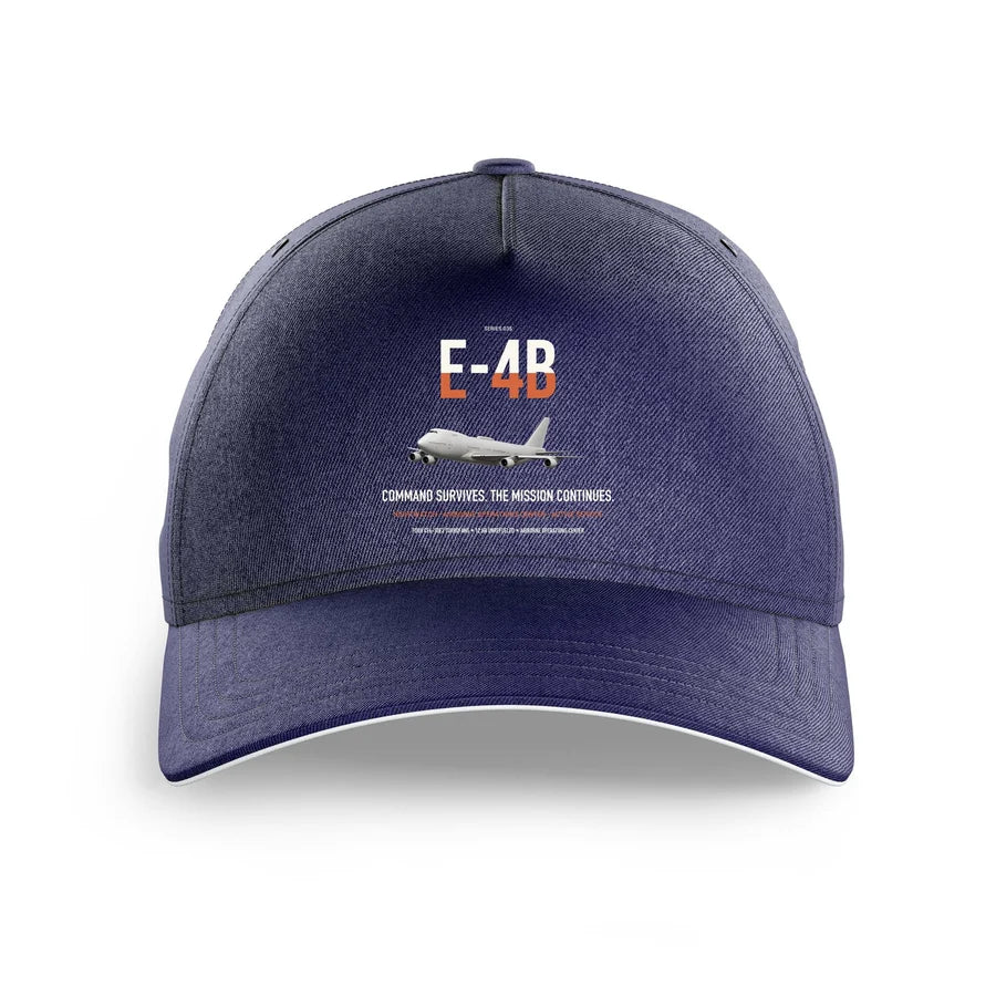 E-4B Nightwatch design on dark blue printed hat