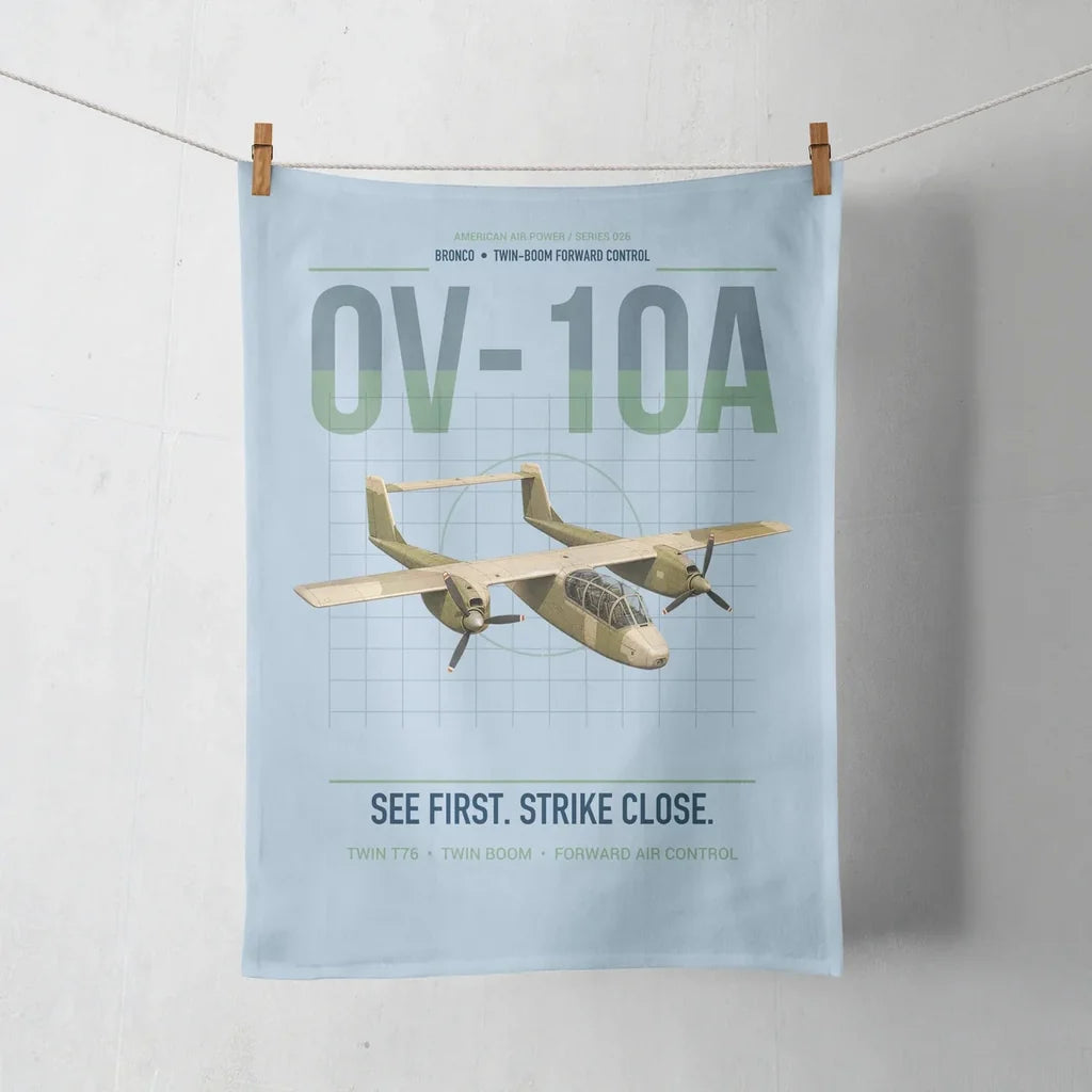 OV-10A Bronco design on light blue towel