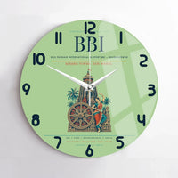 Thumbnail for Biju Patnaik International Airport (BBI) design on light green no frame wall clock