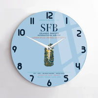 Thumbnail for Orlando Sanford International Airport (SFB) design on light blue no frame wall clock