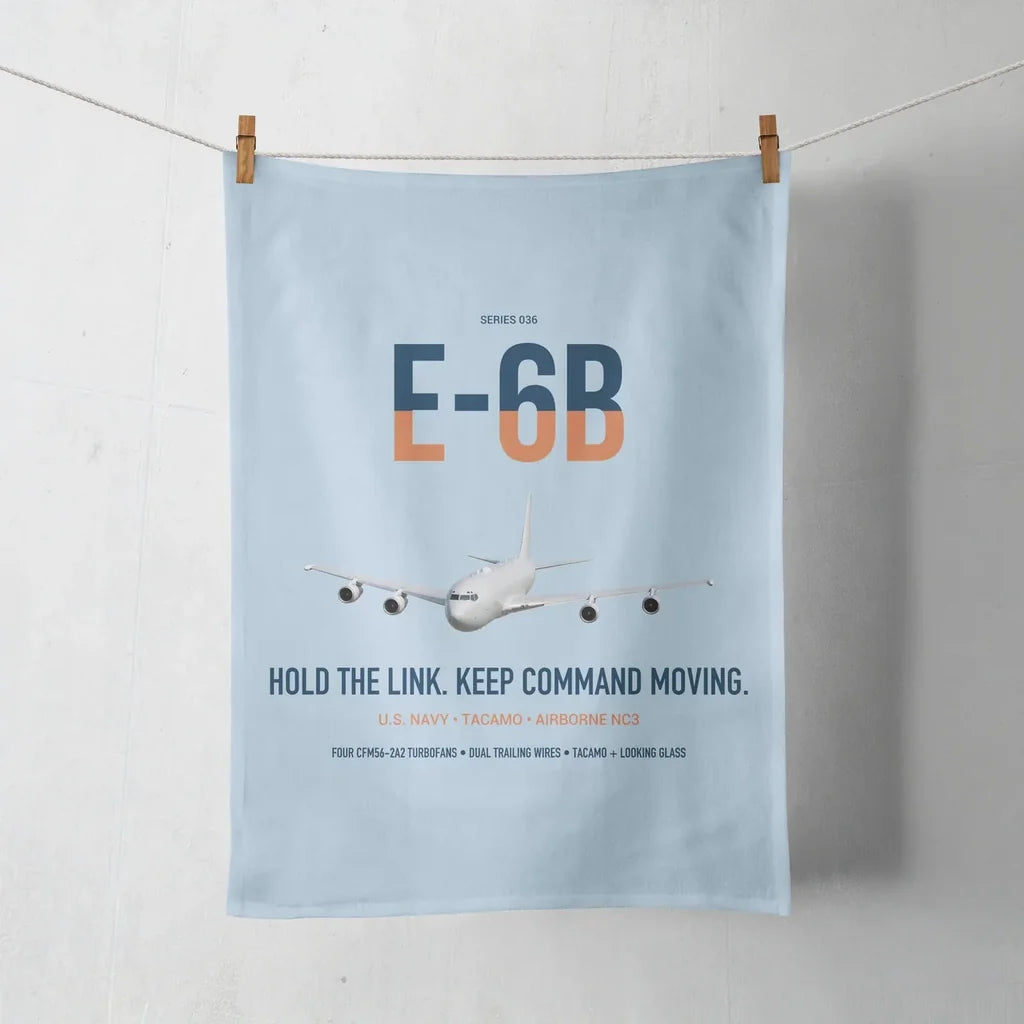 E-6B Mercury design on light blue towel