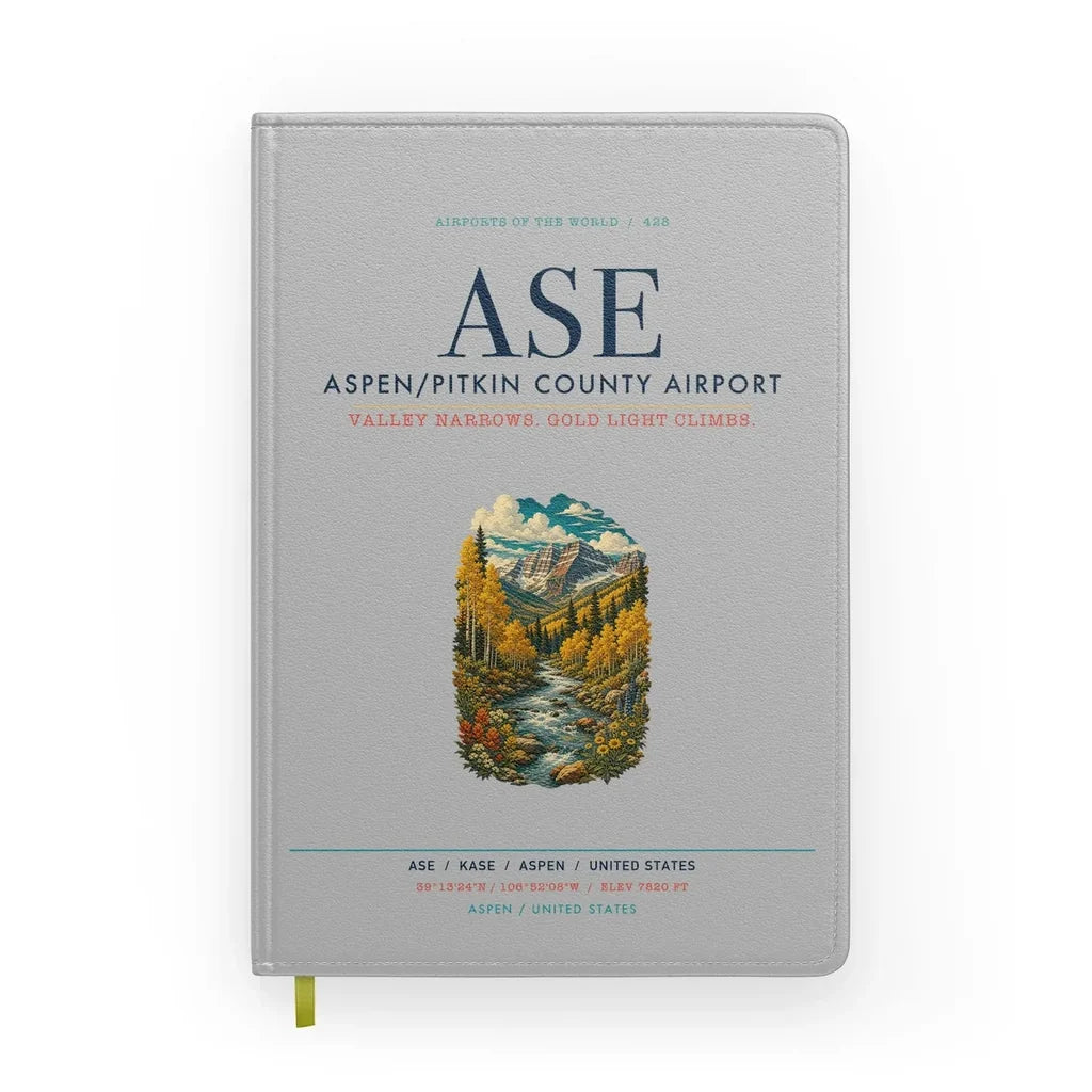 Aspen - Pitkin County Airport (ASE) design on light gray notebook