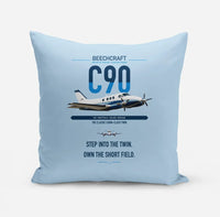 Thumbnail for Beechcraft King Air C90 design on light blue pillow