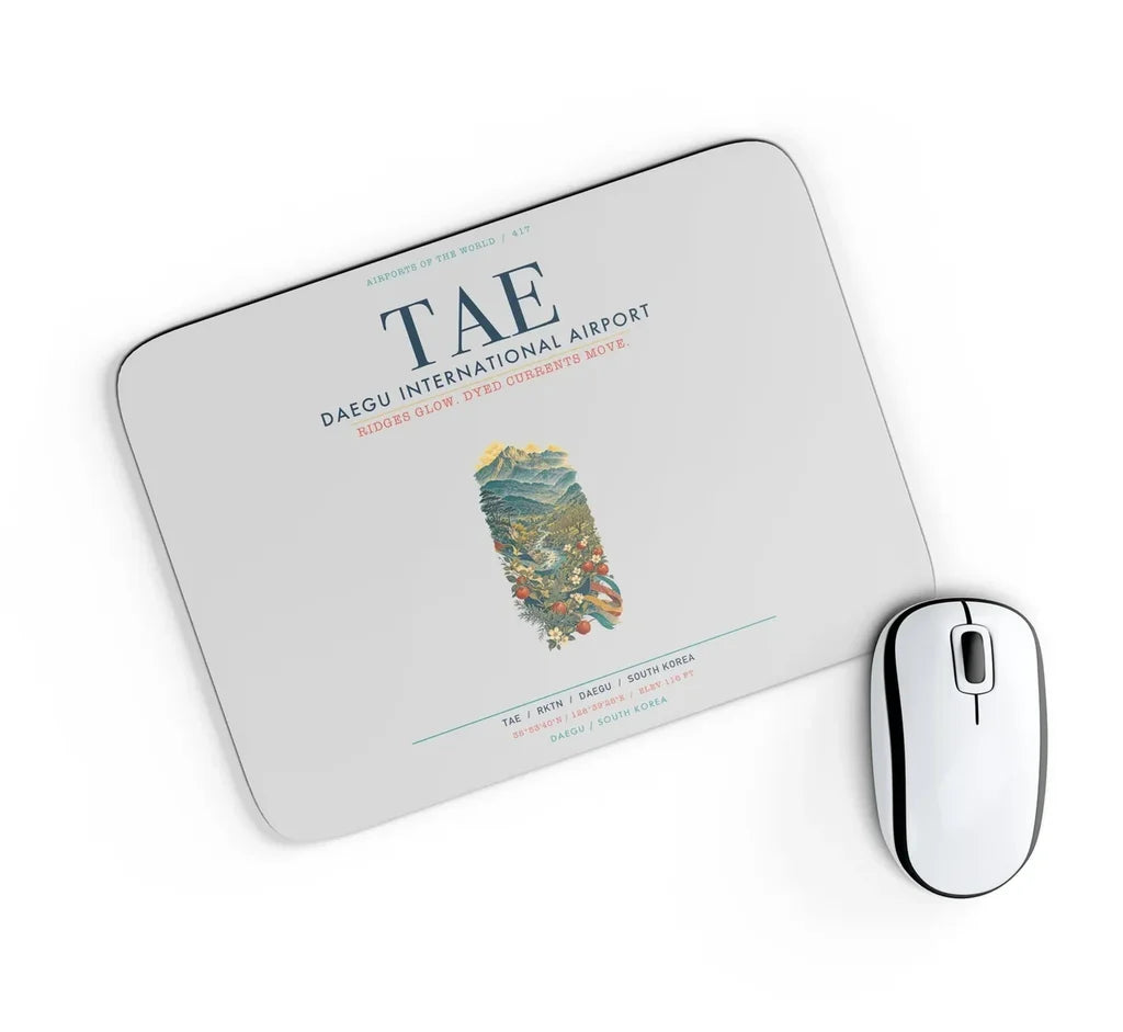 Daegu International Airport (TAE) design on light gray rectangle mouse pad