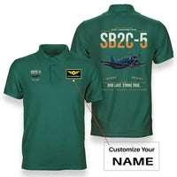 Thumbnail for SB2C-5 Helldiver design on green+name double-side polo t-shirt, double-side print
