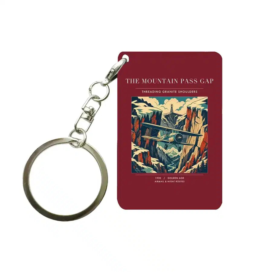 VINTAGE G4253 - The Mountain Pass Gap - Designed Key Chain design on darkred