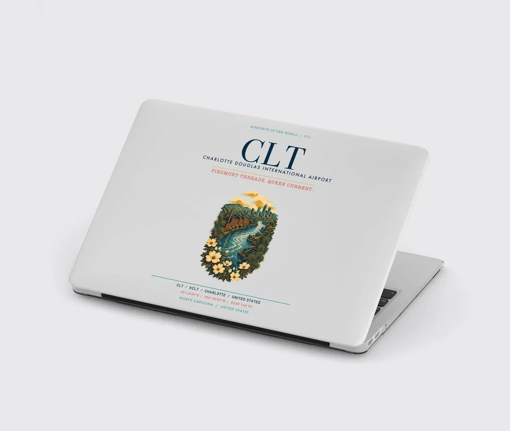 Charlotte Douglas International Airport (CLT) design on light gray MacBook case