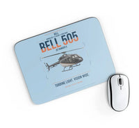 Thumbnail for Bell 505 Jet Ranger X design on light blue rectangle mouse pad