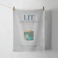 Thumbnail for Bill and Hillary Clinton National Airport (LIT) design on light gray towel