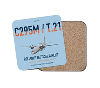 Thumbnail for Airbus C295M T.21 design on light blue 1 piece coaster