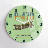 Thumbnail for P-47D Thunderbolt Razorback design on light green no frame wall clock