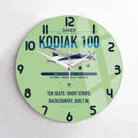Thumbnail for Daher Kodiak 100 Series III design on light green no frame wall clock