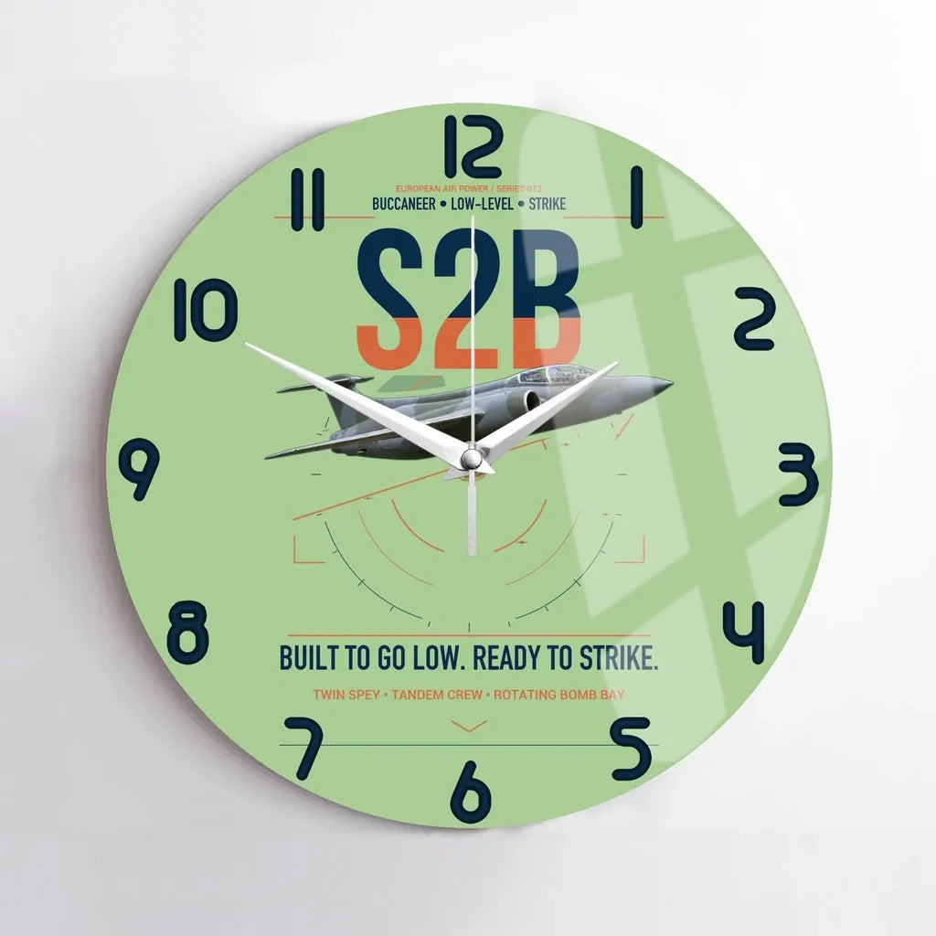 Blackburn Buccaneer S2B design on light green no frame wall clock