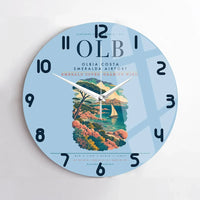 Thumbnail for Olbia Costa Smeralda Airport (OLB) design on light blue no frame wall clock