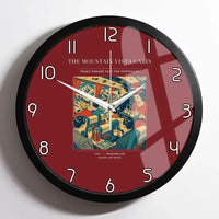Thumbnail for VINTAGE G4224 - The Mountain Vista Cabin - Designed Wall Clocks design on darkred framed