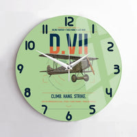 Thumbnail for Fokker D.VII design on light green no frame wall clock