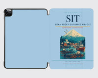 Thumbnail for Sitka Rocky Gutierrez Airport (SIT) design on light blue ipad tablet case