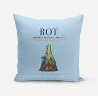 Thumbnail for Rotorua Regional Airport (ROT) design on light blue pillow
