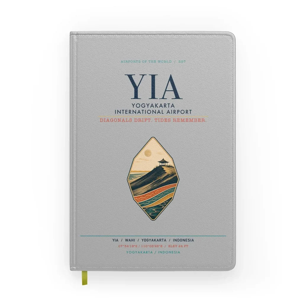 Yogyakarta International Airport (YIA) design on light gray notebook
