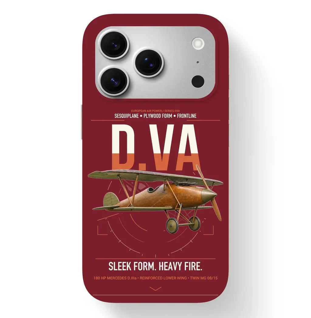 Albatros D.Va design on dark red magsafe iphone case, for iPhone 17 Pro
