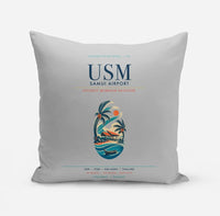 Thumbnail for Samui Airport Koh Samui (USM) design on light gray pillow