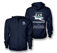 Thumbnail for Cessna Citation 560 - Citation V design on navy blue premium zipped hoodie, double-side print