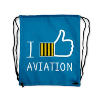 Thumbnail for I Like Aviation Drawstring Bag - view 5