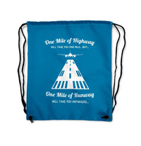Thumbnail for One Mile of Runway Will Drawstring Bag - view 5