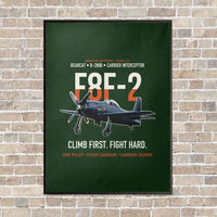 Thumbnail for F8F-2 Bearcat Climb First Fight Hard vertical canvas print - framed - dark green background
